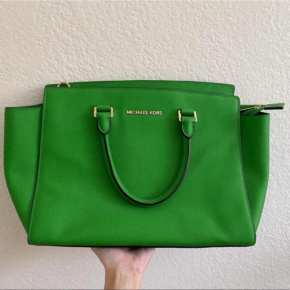 Green Selma Michael Kors Sample Bag
